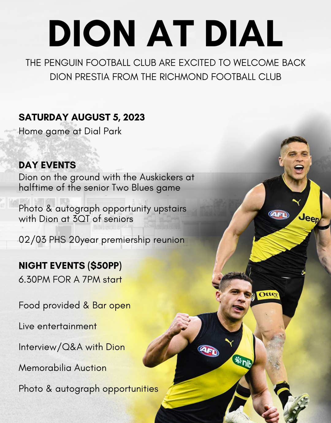 DION PRESTIA - NIGHT EVENT TICKETS